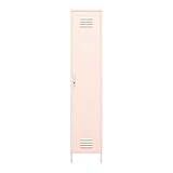 REALROOMS Shadwick 1 Door Tall Single Metal Locker Style Storage Cabinet, Pink