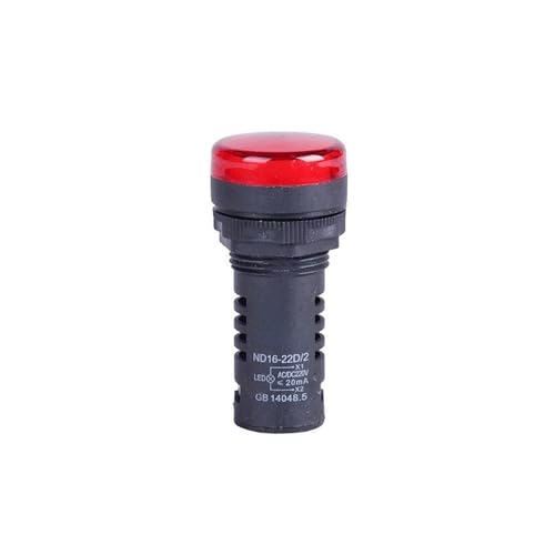 Luz indicadora de señal ND16-22D/4 piloto rojo 220V de 22mm para cuadro eléctrico
