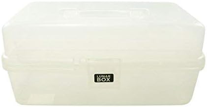 Lunar Box, 2 Tray Cantilever Arts, Crafts & Sewing Box, With Brush Storage (Clear)