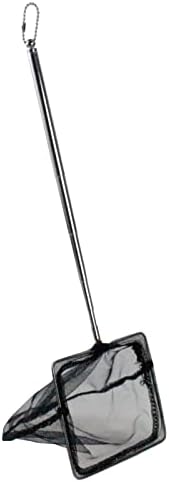 AQUANEAT Aquarium Net with Extendable Long Handle, Adjustable Wastes Skimming Cleaning Tools for Fish Tanks, 4 inch