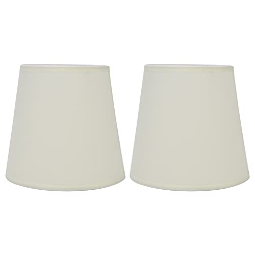 2 Stück Kleine Lampenschirme E14 Interventionell Montierter Weiß Barrel Fabric Stoff Lampenschirm 15 x 14 x 11 cm Nordischer Simple Lampshades für Kronleuchter Wandleuchte Stehlampe