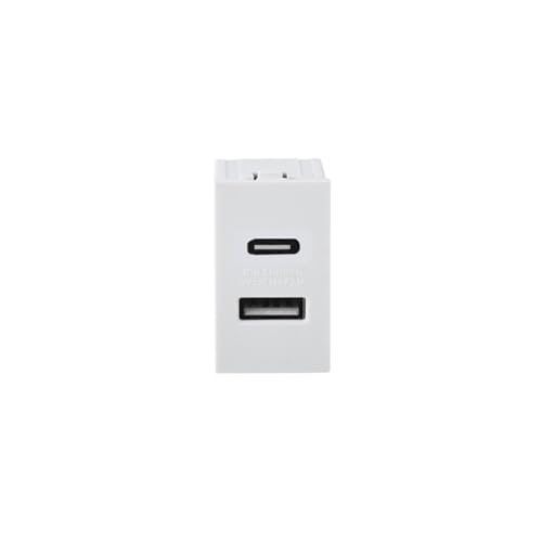 Mobile Phone Charging Panel USB+Type-C Power Module 100-240V Input to 5V Socket 2.1A Charging Power Socket Switching Adapter Chargers & Power Adapters for Home Office (Black)