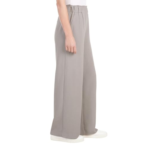 Hilary Radley Women's Wide Leg Crinkle Pants With Elasticwaistband (Gray, S), Small2