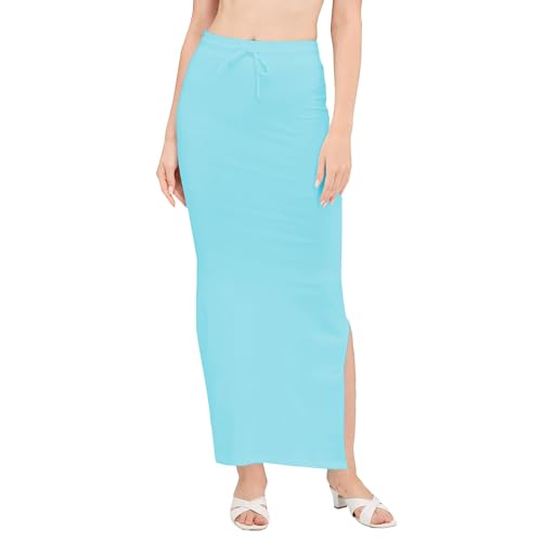 Image of DESI GIRL Cotton Lycra Stretchable Saree Shapewear Petticoat with Drawstring for Women | Fishcut Saree Petticoat with Side Slit for Easy Movement | Saree Shaper | Long inskirt