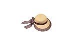 JINFENGAN Women's Beach Sun Shading Straw Hat UPF 50+ Sunscreen Sun Hat with Wind Lanyard Summer UV Hat (US, Alpha, One Size, Yellowish Brown)
