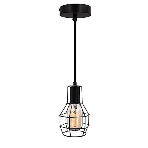 Lampe de cuisine suspension cage e27 style industriel entrée plafond