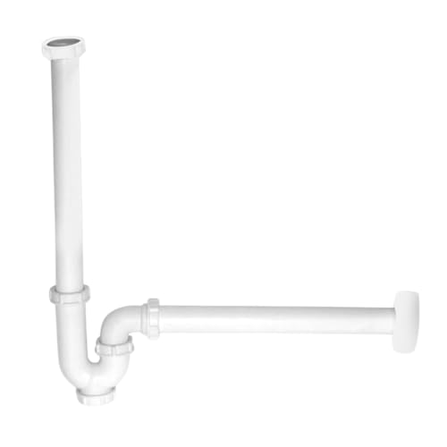 Image of ELONA PVC Bottle Trap P Trap Type with Pipe for Bathroom Basin Kitchen Sink Wash Basin Drain Water Outlet (White,Set of 1)