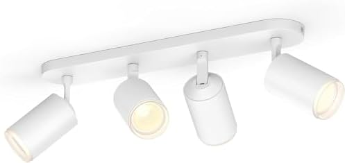 Philips Hue White & Color Ambiance Fugato Spot 4 FLG. White 4x350lm, dimmable, 16 Million Colours, app-Controlled, Compatible with Amazon Alexa (Echo, Echo Dot)
