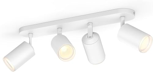 Philips Hue White & Color Ambiance Fugato Spot 4 FLG. White 4x350lm, dimmable, 16 Million Colours, app-Controlled, Compatible with Amazon Alexa (Echo, Echo Dot)