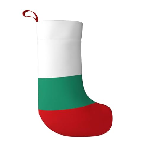 TTIGLHOH Chaussettes de Noël super douces avec drapeau bulgare, chaussettes de Noël imprimées double face pour décoration de famille