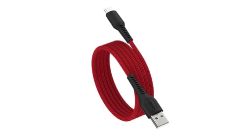 Image of UTRAX 65W USB A to Type C Fast Charging Cable, Unbreakable Nylon Braided, Multi Protocol Support, Copper Connector, Fast Charge & Data Sync for Android Smartphones, Tablets (Red)