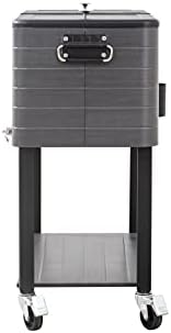 Sunjoy Cooler, Gray Wood Grain Finish, 80 Quart/20 Gallon Capacity