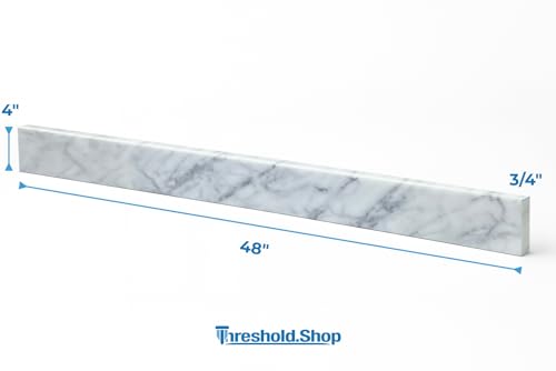 Image of Bathroom Vanity Sink Backsplash /Sidesplash (Carrara Marble, 4 inch x 48 inch)