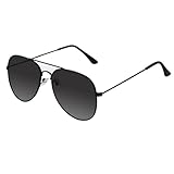 Pistha Aviator Sunglasses for Men Women, Black Sunglasses Military Style Sun Glasses for Daily Wearing and...