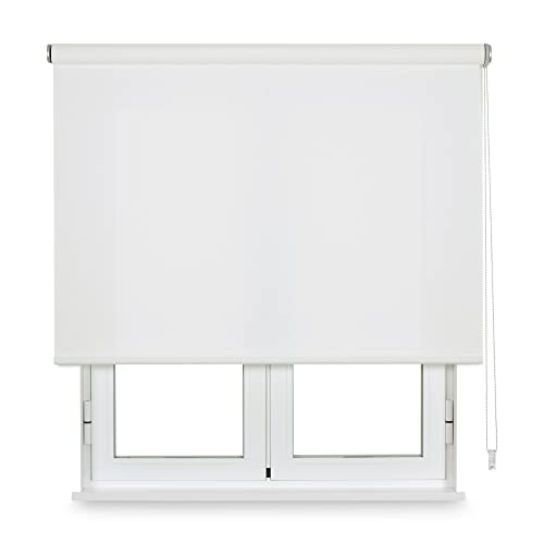 Viewtex - Estor Enrollable Screen - Color Blanco - Grado de Apertura 5% - A tu Medida (Ancho Desde 135 a 149cm y Alto 250cm)