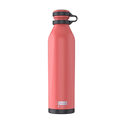 IDRINK® - b-evo Botella térmica revolucionaria, 3 paredes, botella de acero inoxidable con doble tapón, 500 ml (RAFFAELLO)