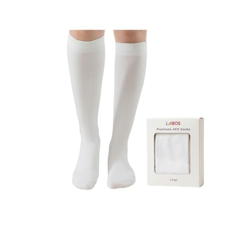 Lairos AFO Socks for Kids - 90% Cotton Highly Stretchy No Threads Inside Solid Colors & Prints
