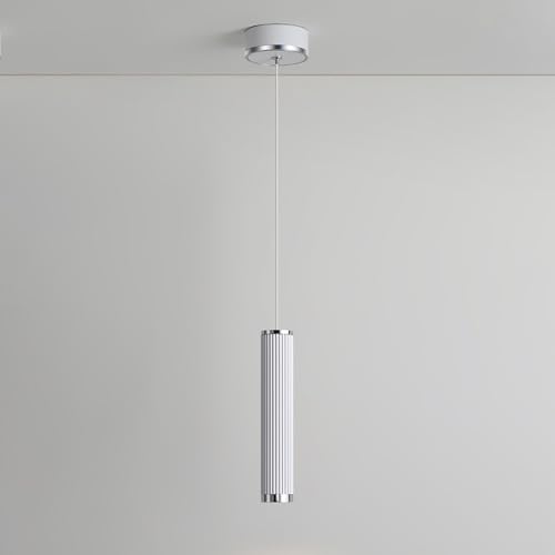 Lámpara colgante de tubo largo blanco LED de 5W y 3000K estilo nórdico