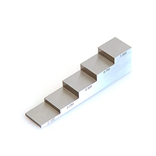 Bloque de calibración de calibre ultrasónico 5 pasos 0.100" a 1.000" de acero 1018 miniatura 2