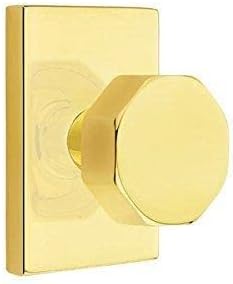 Miniatura 2 de Emtek Juego completo de simulación, roseta rectangular moderna, perilla octágono (negro plano)