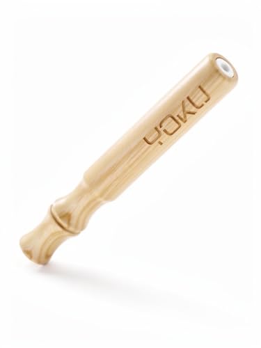 YOKU Breathing Stick (Ash) - Wooden Fidget & Mindful Breathing Tool - Just Wood, Just Air, No Oils, No Additives - Light Ashwood with Engraved Logo & Travel Tube
