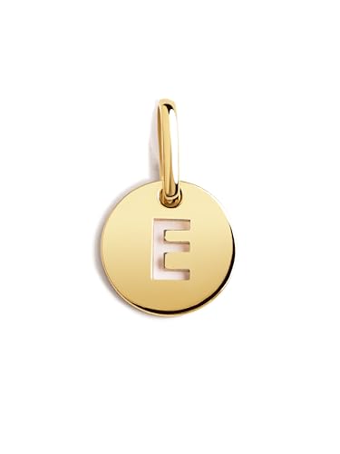 SINGULARU - Mini Medallion Letter. Colgante Inicial en Plata de Ley 925 con Acabado Baño de Oro de 18 Kt. Combinable con Collar. Joyas para Mujer. Letra E SINGULARU - Mini Medallion Letter. Colgante Inicial en Plata de Ley 925 con Acabado Baño de Oro de 18 Kt. Combinable con Collar. Joyas para Mujer. Letra E