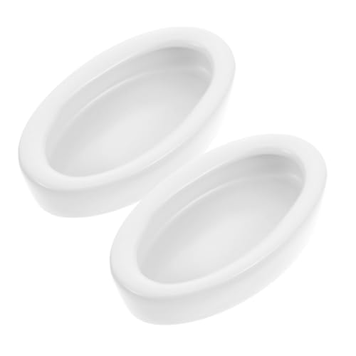 Cuenco de alimentación para reptiles, 2 cuencos de alimentación de lagarto, cuenco de alimentación ovalado, para lagartos, animales, mini comedero de tortuga, cuenco ovalado de agua, cuenco de