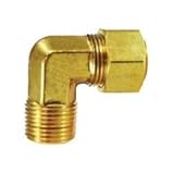 26225B 90 deg Elbow with 26003 Captive Sleeve Nut, 1/4 in Compression x 1/4 in MNPTF, Brass (4 Pack)