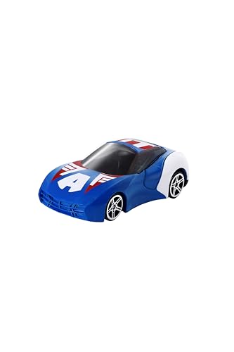 Image of Marvel Go Collection | Knight Speed | Captain America | 1:64 Diecast Toy Car | Ages 3 and Up | Collect Them All, Blue