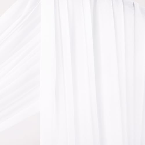 Image of Socomi White Sheer Wedding Arch Draping Fabric 29 inch x 20Ft 4 Panels Outdoor Curtain Drapes Extra Long for Bridal Baby Shower Ceremony Birthday Party Decor