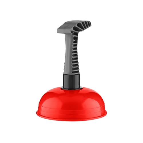 Image of HOMESHOPA Short Handle Compact Mini Plunger, 17cm Red Hand Grip Unclogging Tool for Kitchen Sink, Shower, Bathroom Drains, Bath, Strong Suction Rubber Cup, Multipurpose Uses