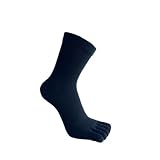 AHIOJEGX Zehensocken Herren 1/5 Paar kurze Socken, solide Vintage, weich, elastisch, warm, atmungsaktiv, Fünf-Finger-Socken(1 Pair black)