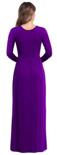 Image of VIISHOW Women's Long Sleeve Loose Plain Maxi Dresses Casual Long Dresses with Pockets