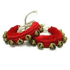 UAPAN MetalCraft Ghungroo Red Pad 1 Line, Ghungru 1Line Red Pad, Red Pad Ghungroo 1 Line