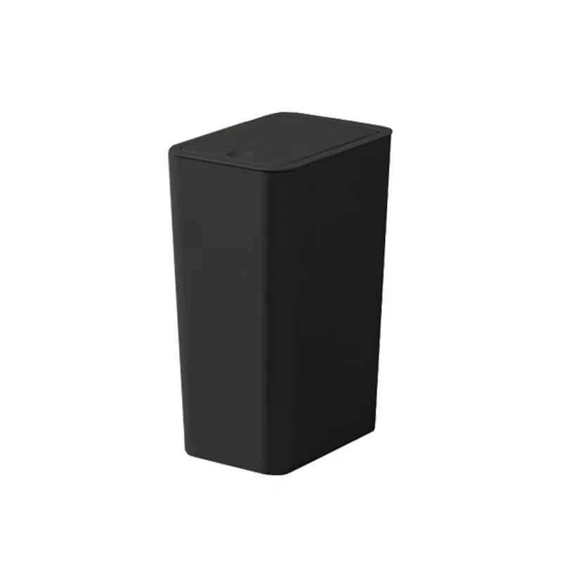 Caneca de basura compacta con tapa 10 litros negra