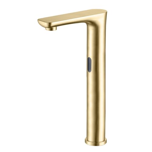 Xjtnlb Grifo Sensor Automatico Oro Cepillado Grifo Lavabo Acero Inoxidable Griferia Baño Alto Agua Fría Y Caliente