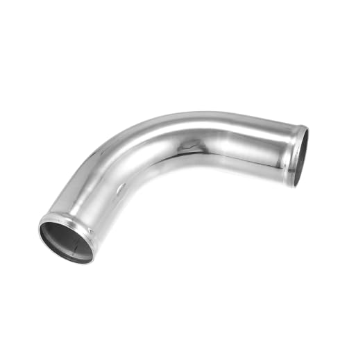 A ABSOPRO OD 2.5" 63mm Leg Length 4" 100mm Aluminum Alloy Tube Intercooler Pipe 90 Degree Bend Elbow Air Intake Tube Silver Tone for Car Item Replacement