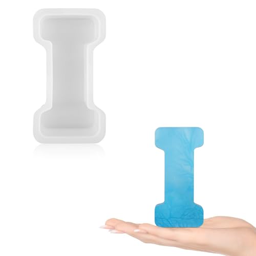 Gartful Resin Letter Molds for Casting, I Capital Alphabet Resin Silicone Molds for Epoxy, Thick 3D Silicone Letter Molds for Making Letters, Word Sign Art, DIY Crafts, Making Candle, Party Home Decor