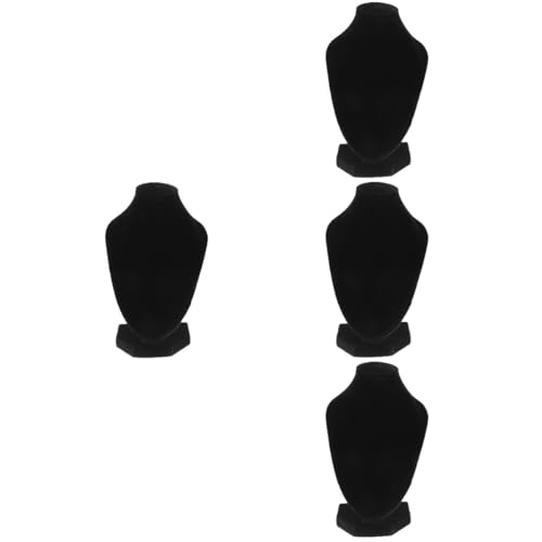 AOKWAWALIY 4pezzi Espositore Per Collane Nero Supporto Per Gioielli Bust Display Elegante E Stabile Per Organizzare E Esibire Collane Per Negozi E Uso Domestico