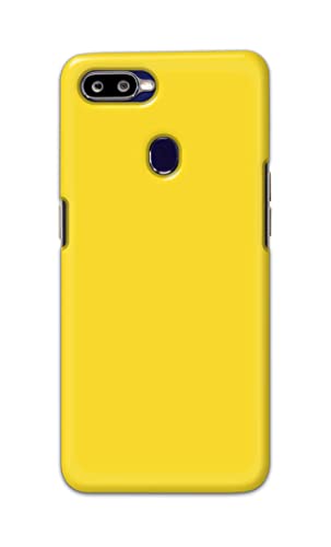 Image of Printed Hard Back Cover Case for Oppo F9 | Oppo F9 Pro | Realme U1 Back Cover (Plain Yellow) -1803
