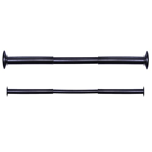 Kenney KN75918 Ball End Standard Decorative Window Double Curtain Rod, 66-120" Adjustable Length, Matte Black Finish, 5/8" Diameter Steel Tubes