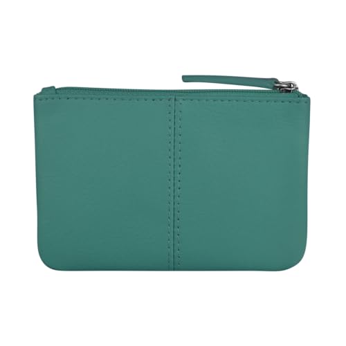 Image of ili New York Leather Mini Compact Coin Purse - Aqua