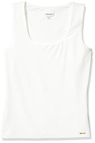 Calvin Klein Women's Sleeveless Seamless Tank, Eggshell, Small #TOP2