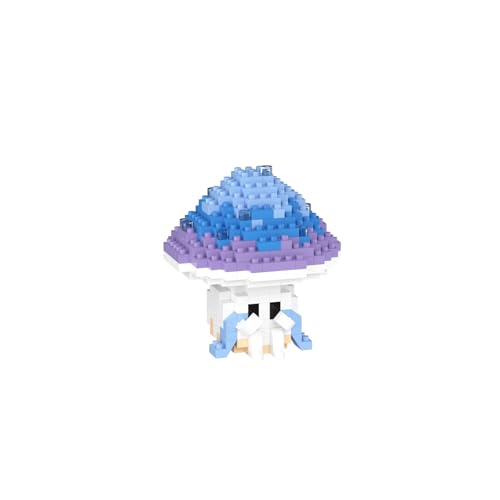 shenhailan Mini Mushroom Building Blocks, Micro Building Blocks for Adult Home Office Decor Birthday Party Favors Gift 310Pcs (Blue)