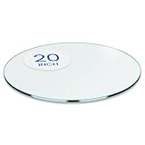 Dulles Glass Mesa Redonda de Vidrio de 20 Pulgadas, Mesa Auxiliar