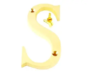 Robin Exports Home Decor 'S' Letter Design DELF Door Brass House Address Alphabet