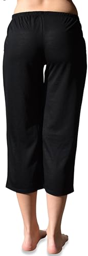 Women's 4 Pack Casual Active Relaxed Flowy Fit Capri Semi Sheer Cropped Bermuda Short Lounge Pants2