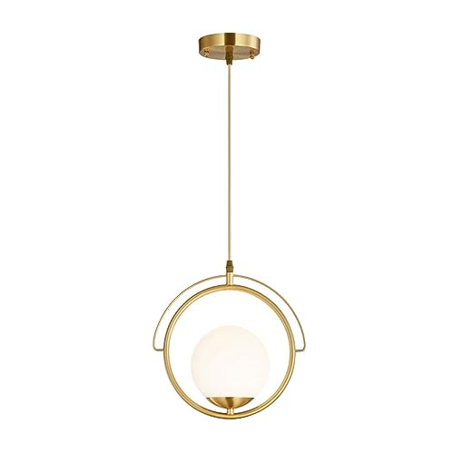 Candelabro de cobre escandinavo HAZARA con luz colgante de altura ajustable en color oro