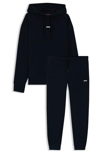BOSS Hommes TracksuitWesmallhood Survêtement en molleton de coton avec logos contrastés