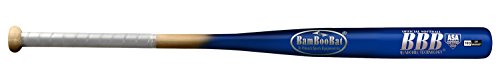 BamBooBat HNBU34ASA Softball Bat, Natural Handle/Blue Barrel, 34-Inch/30-Ounce